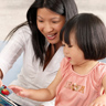 Mother and daughter reading