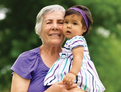 A grandmother with her grandchild