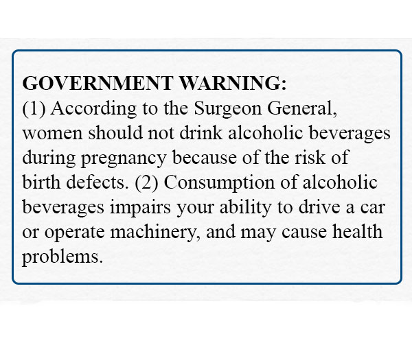 Government warning label.