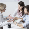 medical staff with couple