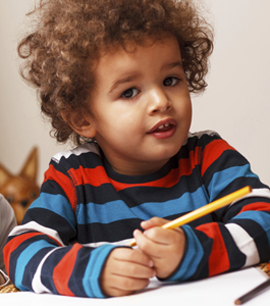 Little boy in school